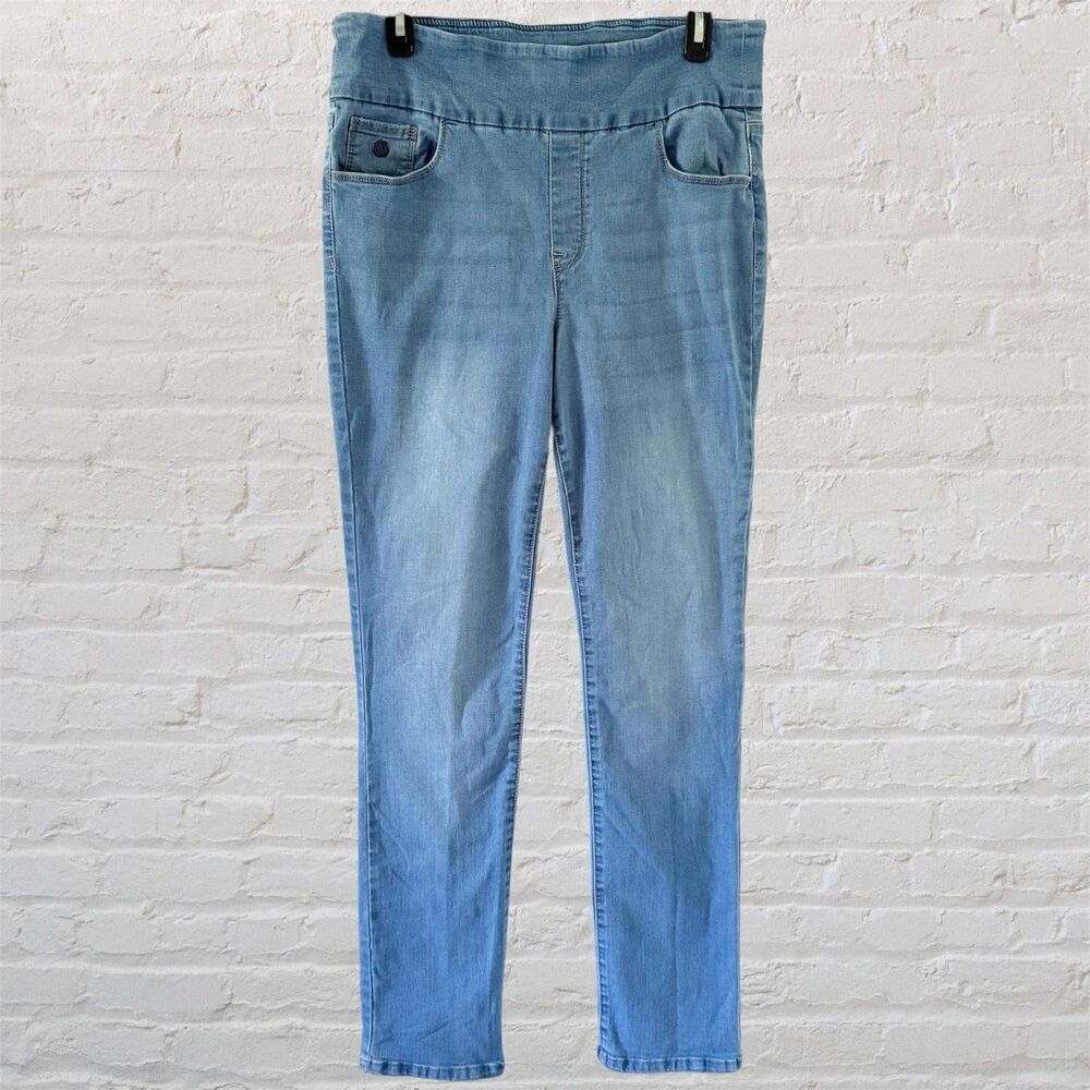 Gloria Vanderbilt Amanda Pull On Elastic Waist Denim Jeans Women 12L Long Tall